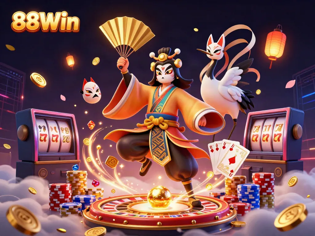 Experience thrilling moments at 88Win with an exciting 3D casino gaming adventure featuring vibrant characters and elements.