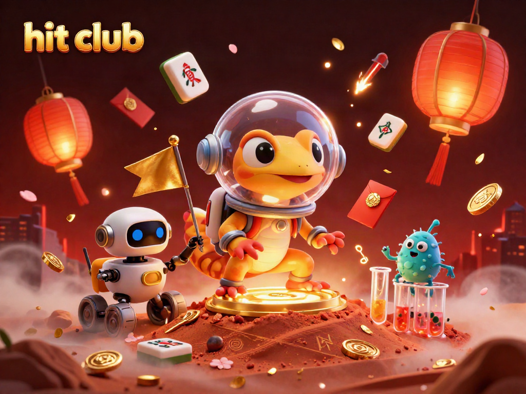 Join the hit club in a vibrant 3D illustration of a casino adventure on Mars.