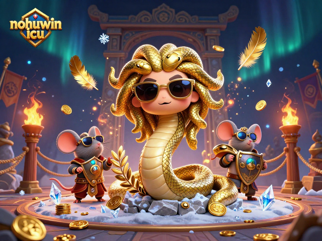 Experience excitement at nohuwin icu with this vibrant illustration of engaging casino elements and characters.