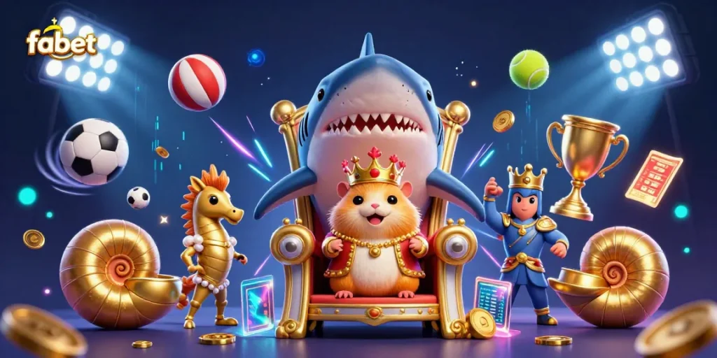 Experience the vibrant world of fabet with a golden hamster king and dynamic sports elements.