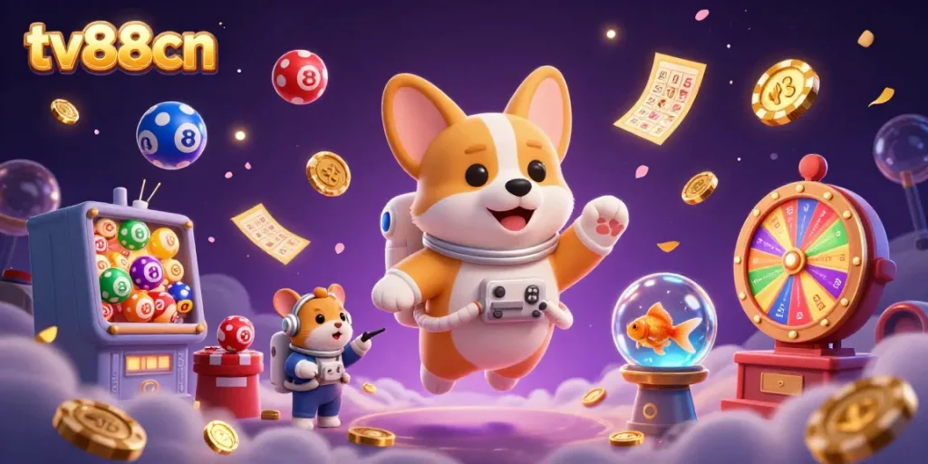 Play lottery games with the fun characters of tv88cn in a vibrant casino atmosphere.