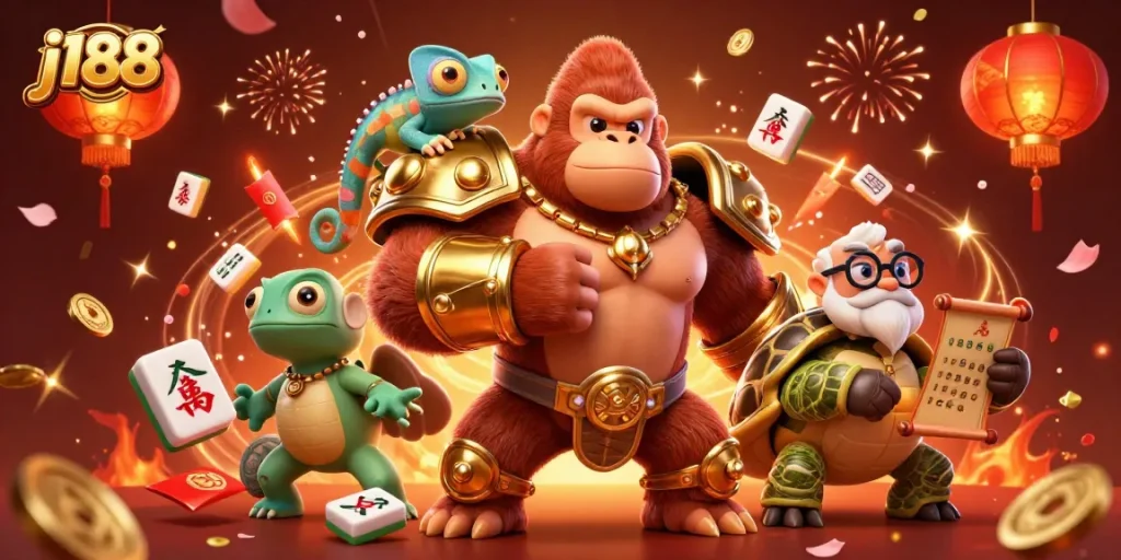 Experience the excitement at j188 with dynamic game visuals and vibrant casino elements.