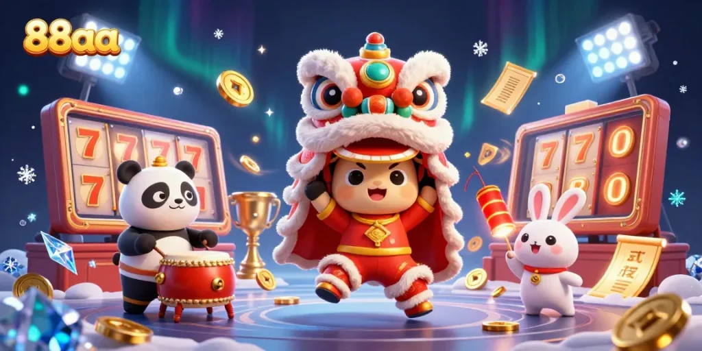 Engage with thrilling slots at 88aa, featuring festive characters and jackpot excitement.