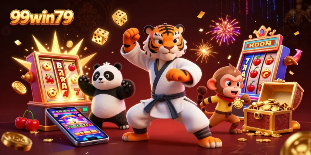 Engage in exciting slots with the 99win79 kung fu tiger and friends at the casino!