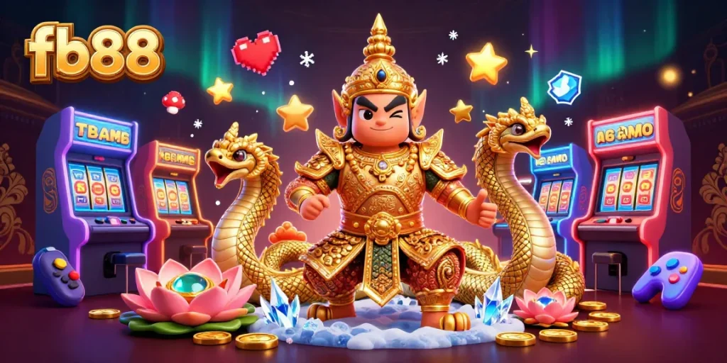 Experience exciting wins with fb88's vibrant online games, featuring golden temple guardians and dynamic elements.