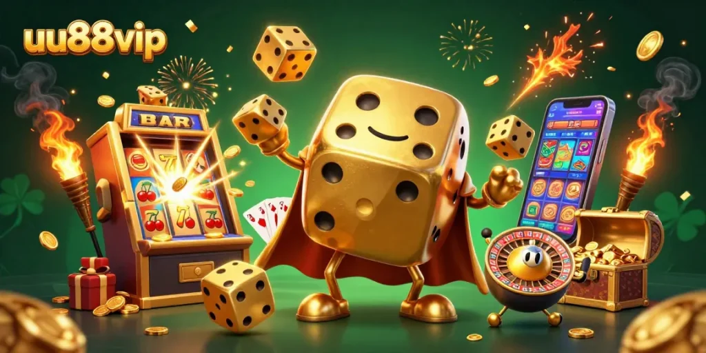 Engage with uu88vip's vibrant casino scene featuring dynamic character and game elements.